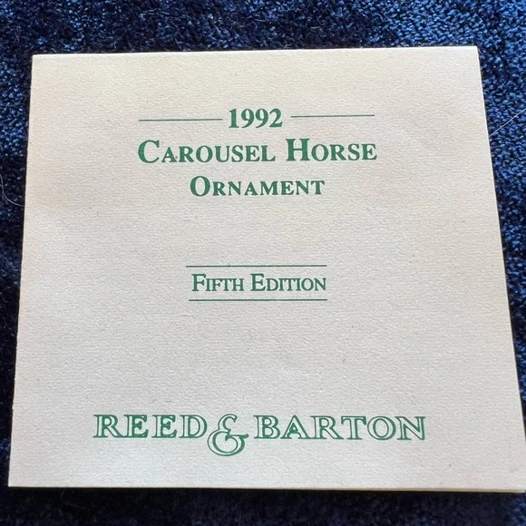 Reed & Barton 1992 Carousel Horse Ornament 5th Edition - Picture 2 of 6